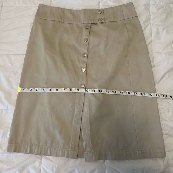 Ulla Johnson pencil skirt Beige silver button  8 Ulla Johnson tan career pencil - Picture 14 of 15